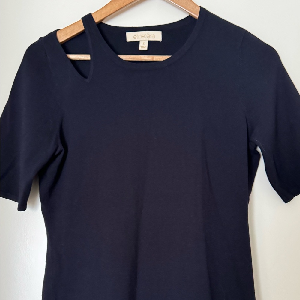 Etcetera Navy Blue Short Sleeve Top